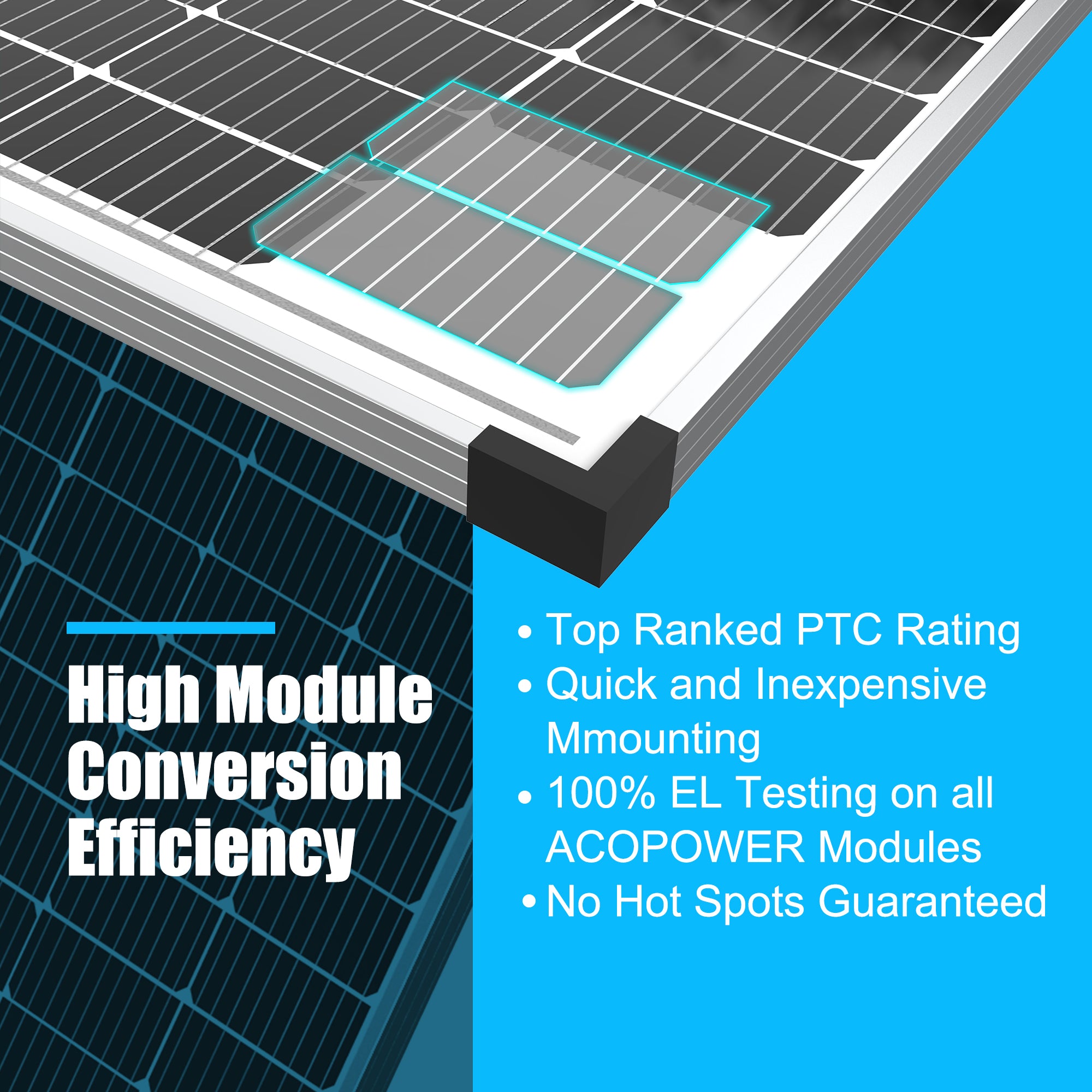 ACOPOWER 175 Watt 12 Volt Monocrystalline Off Grid Solar Panel